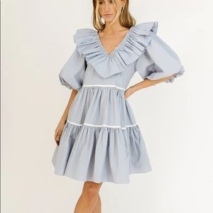 Shop Zoco Blue Ruffle Dress